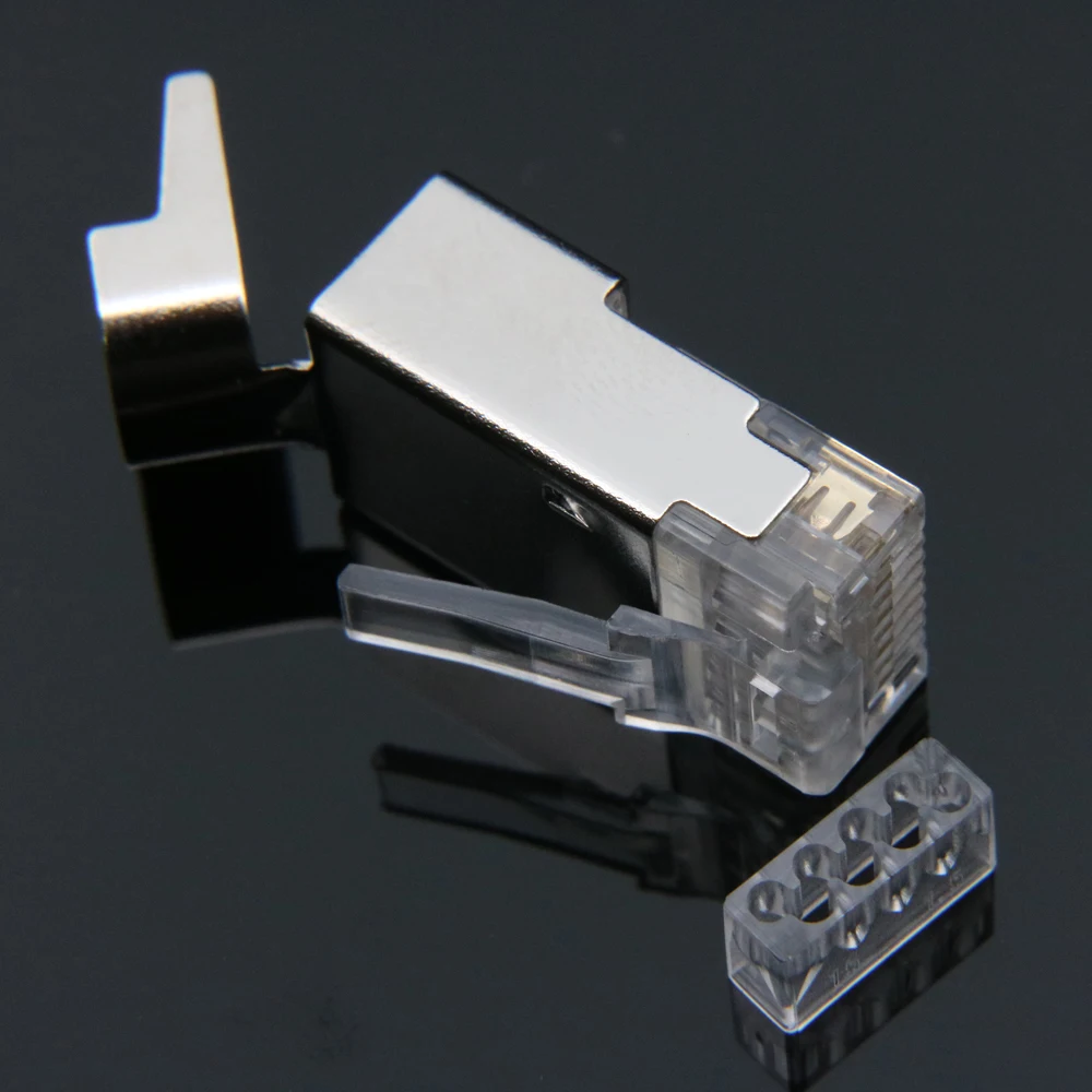 xintylink cat8 cat7 rj45 connector ethernet cable plug rj 45 cat6a male network shielded cat7a 8P8C stp lan modular jack 50u