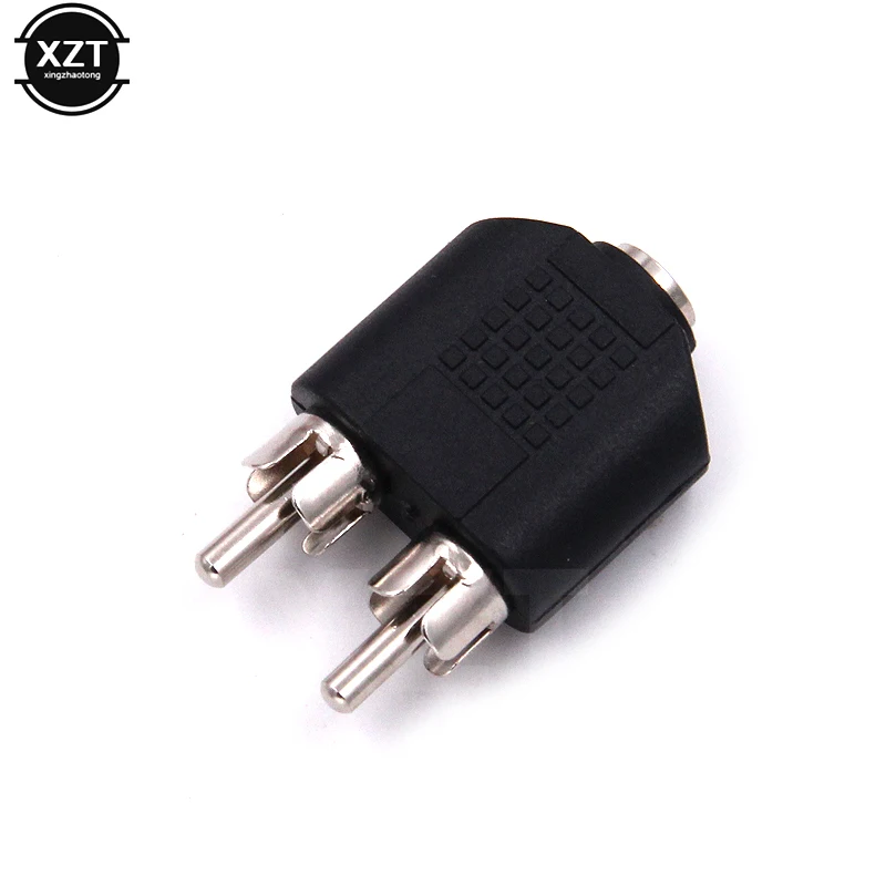 3.5mm Audio Stereo Jack Female To 2 RCA Male Audio Jack Connector Adapter Converter for Car Speaker