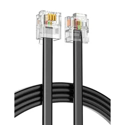 Cable de cobre puro para teléfono, conector RJ11 6P4C, calidad de 2m, para PBX, analógico, digital, personalizable, 1-100m