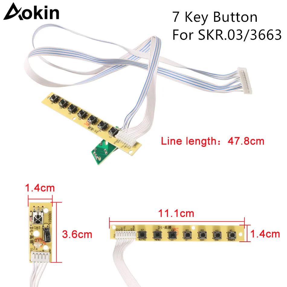 Plaque de clavier universelle à 7 touches, LCD, conformité TV, clavier avec IR pour v59, v29, v56, 3463A, 3663, SKR.03, 8503.03, QT526C,