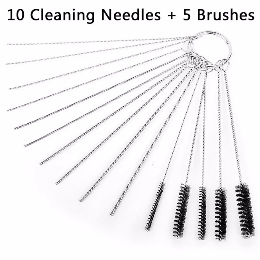 

10PCS/set Cleaning Needles+5x Brushes Carburetor Carbon Dirt Jet Remove Tool Kit