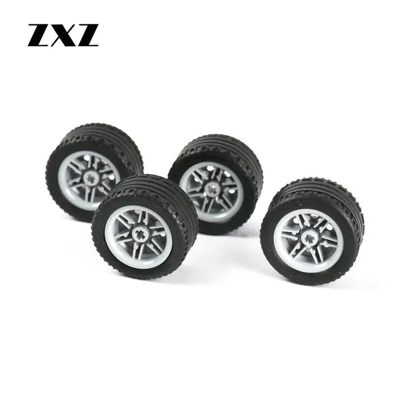 4PCS MOC Tire Wheel Cross Hole Technical Parts 44309 56145 Technology Toys for Children Kids DIY Car Truck Accessory