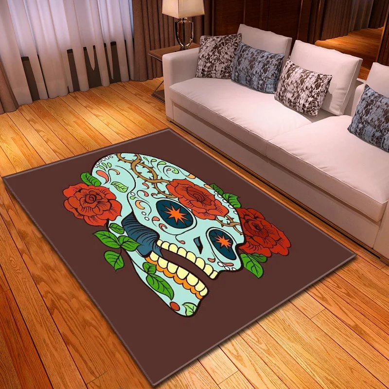 

Terror Thrill Skull Print Carpets for Living room/bedroom Area Rugs Antiskid soft 150cm*200cm carpet modern Home Parlor carpet