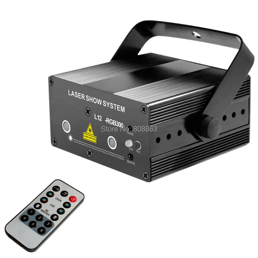 ESHINY Mini RGB Laser 24 Pattern Projector Red Green Blue Club Family House Party Bar DJ Disco Xmas Lighting Stage Light T69N75