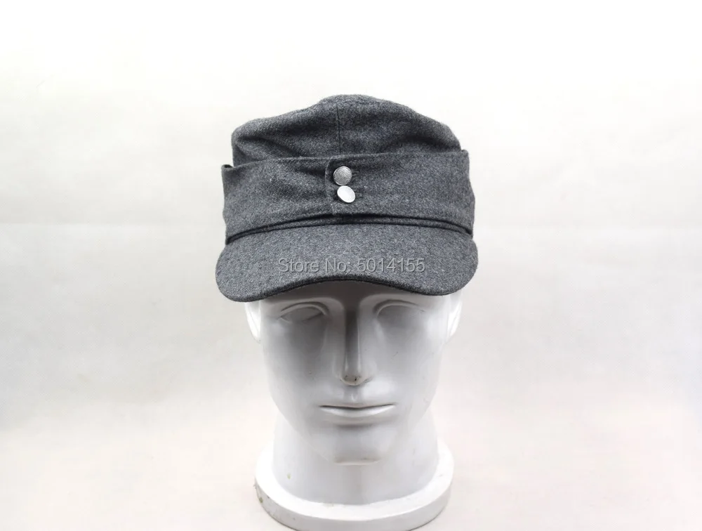 WWII German WH Elite EM M43 Panzer Wool Field Cap Hat Gray