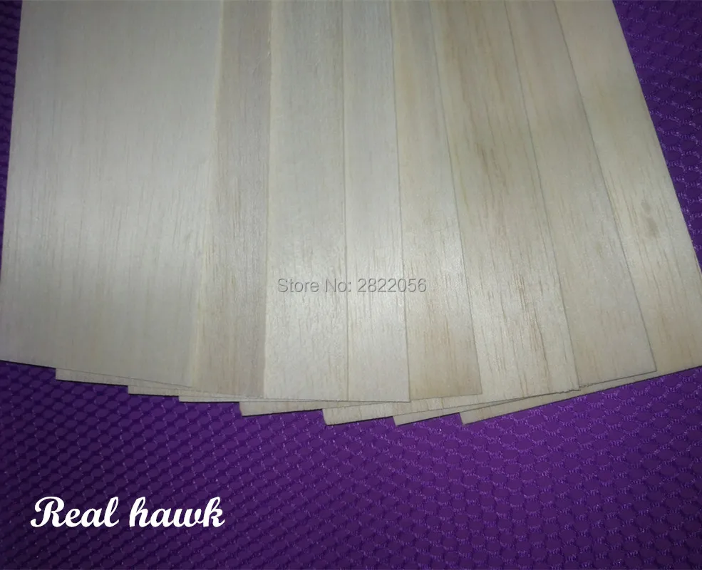 Feuilles de bois Balsa pour bricolage, 600x100x0,75/1/1.5/2/2.5/3/4/5mm, AAA +, modèle avion et bateau RC, 10 pièces