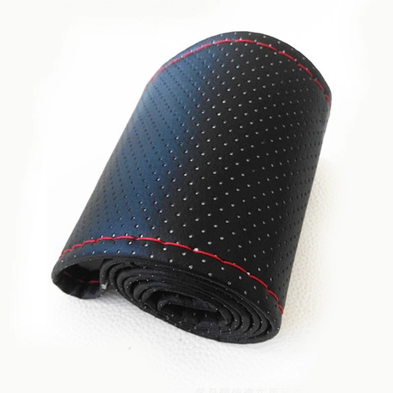 36mm Car Truck Braid Leather DIY Steering Wheel Cover with Hole Thread