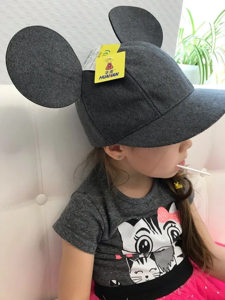 

Soft Cotton Summer Baby Sun Hat Infant Boys Girls Bucket Hat Baseball Cotton Toddler Kids Tractor Cap Cute Mouse Big Ears