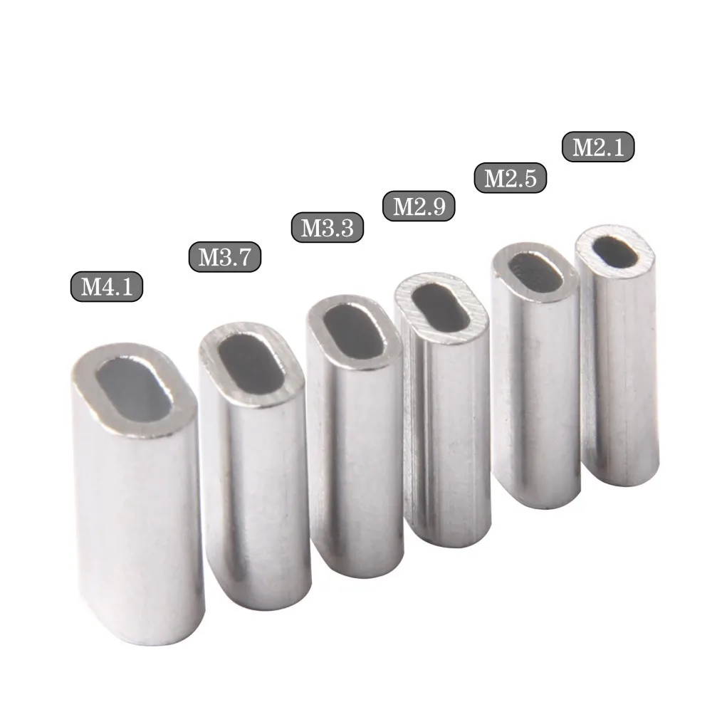 Hyaena 100pcs Aluminum Crimping Loop Sleeve Crimping sleeve Fishing Wire Rope Tube Crimp Ferrules for Fishing tackle