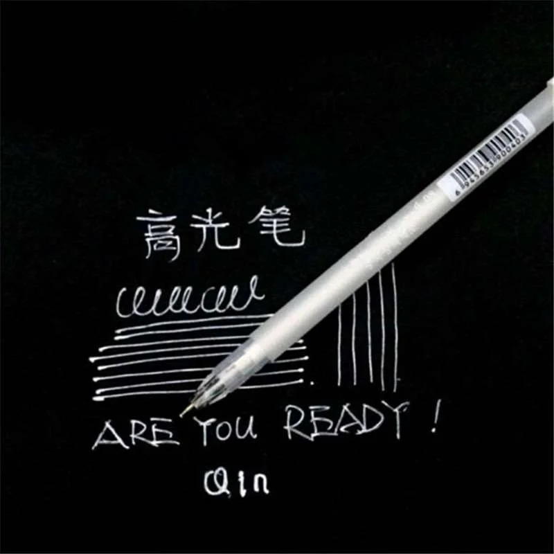 2pcs 0.8MM White Ink Gel Pens Office School Supplies Photo Album Drawing Painting Art Marker Pen