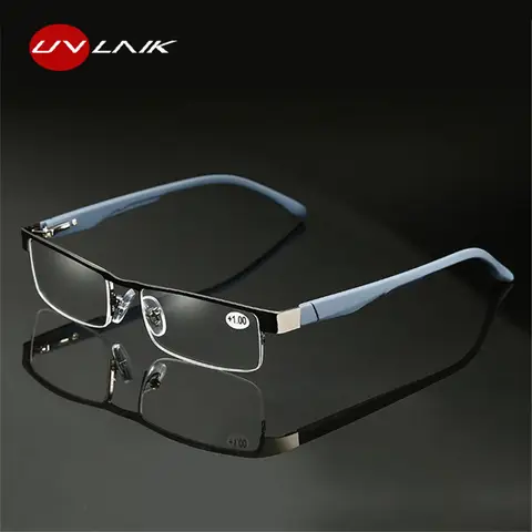 Men’s Alloy Reading Glasses with Prescription UVLAIK