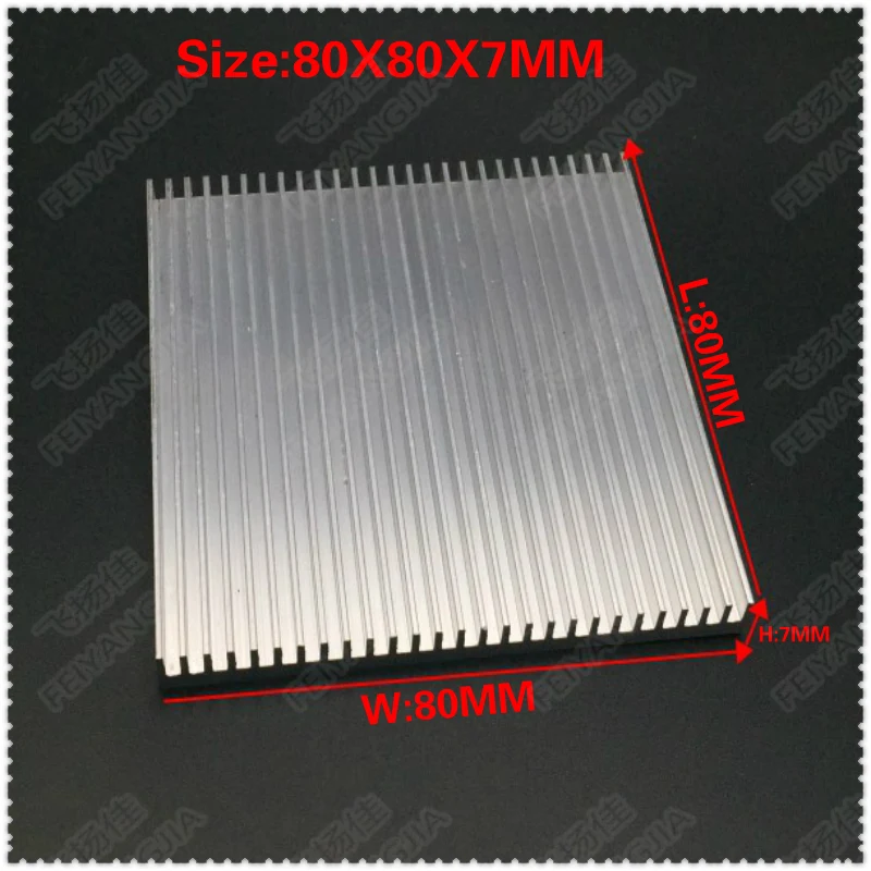 (Free shipping ) 80x80x7mmAluminum Radiator Heat Sink Heatsink for Computer LED Amplifier IC Transistor Computer Memory Heatsink