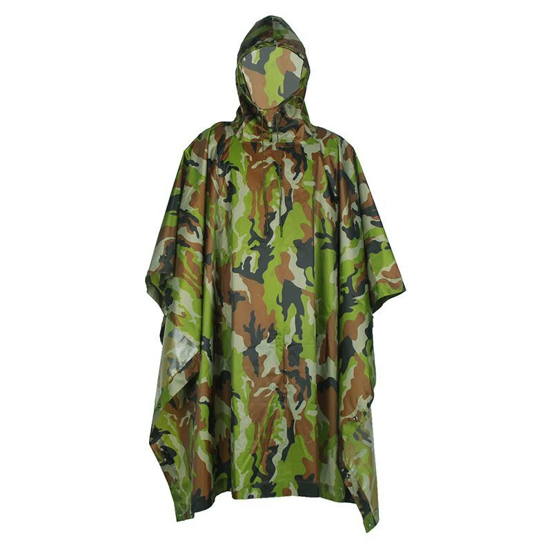 Imagem -03 - Masculino Feminino Acampamento Equitação Impermeável Pvc Capa de Chuva Escalada ao ar Livre Ciclismo Esportes Caça Pesca com Capuz Camuflagem Tenda Poncho