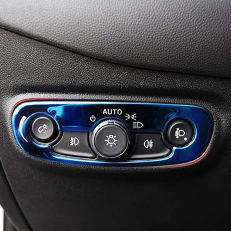 My Good Car Stainless steel Car Headlight Switch Knob Circle Cover Trim Sticker For Chevrolet Equinox 2017 2018 Car accessories