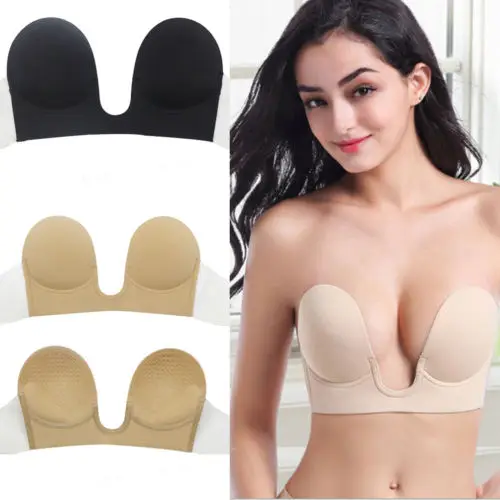 

ITFABS Breast Lift Underwire Women Invisible Bra Back Braces Strapless Push Up Non-slip