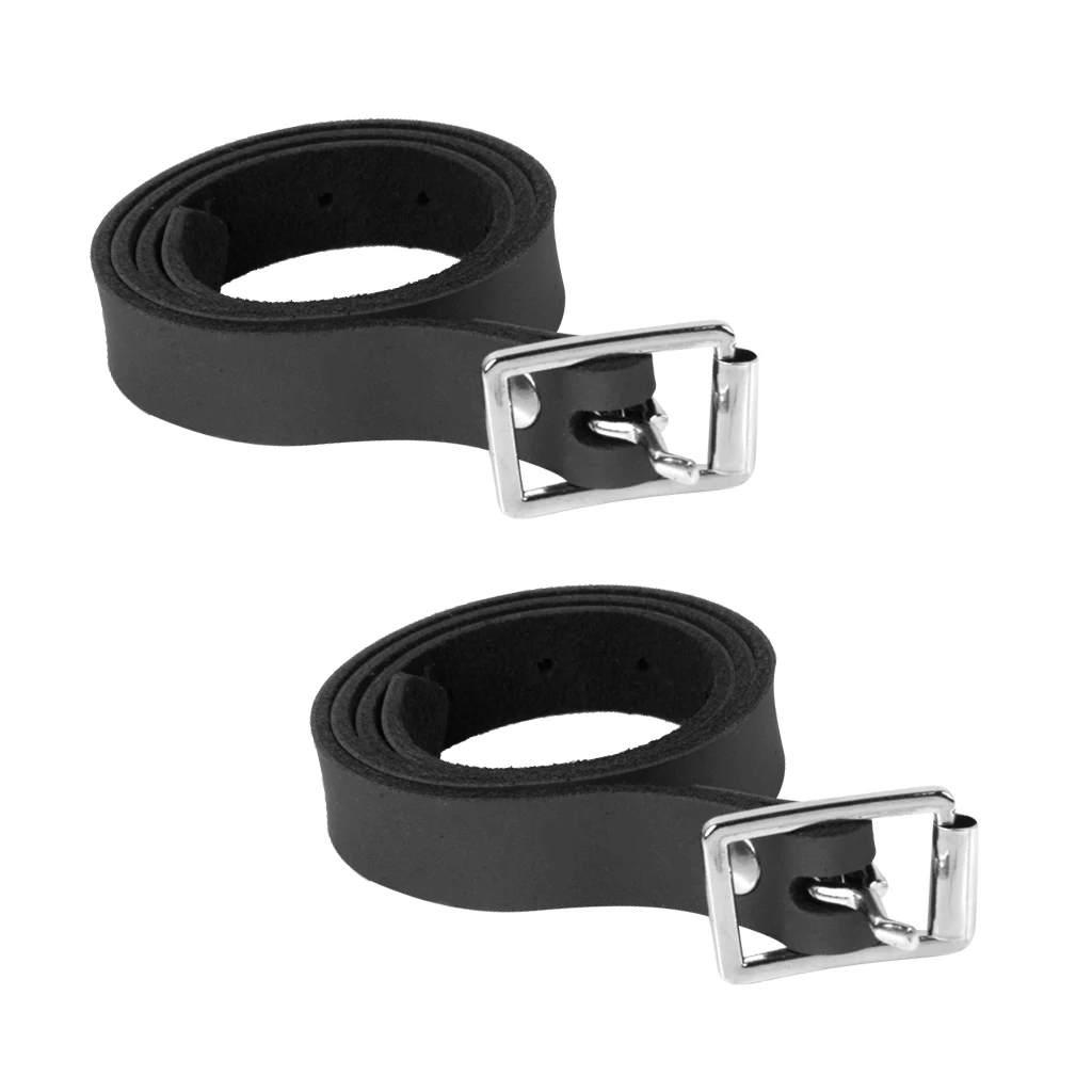 

2pcs Horse Riding Leather Spur Straps with Alloy Buckle Equestrian Black 50 x 1.3 x 0.2cm