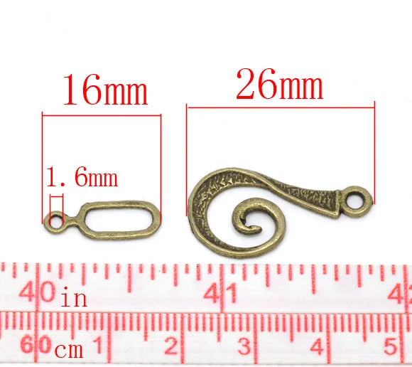 DoreenBeads 30 Sets Bronze Tone Swirl Toggle Clasps 26x12mm,16x6mm (B14515), yiwu