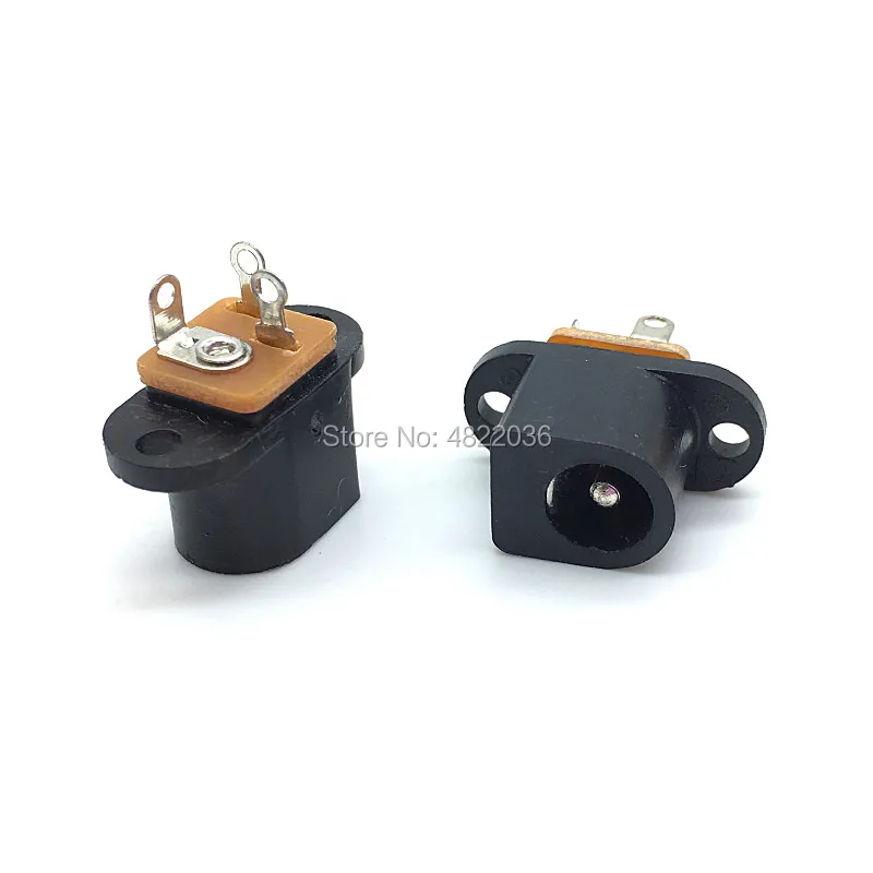 10pcs DC017  DC-017 DC Female Power Socket 5.5mm*2.1mm With Ear Screw Hole  DC Socket Adapter Connector Jack