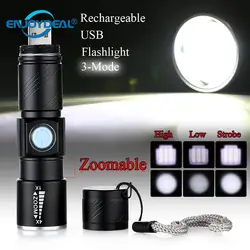 Enjoydeal-linterna LED Q5 recargable por USB, foco ajustable con zoom, 1000 Lm, para acampar, al aire libre, 1 ud.