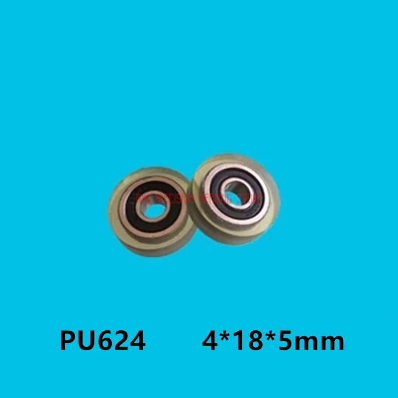 

2023 New Arrival Real 10pcs Miniature Bearings 624 Rubber Coated Pulley Roller Bearing 4*18*5mm