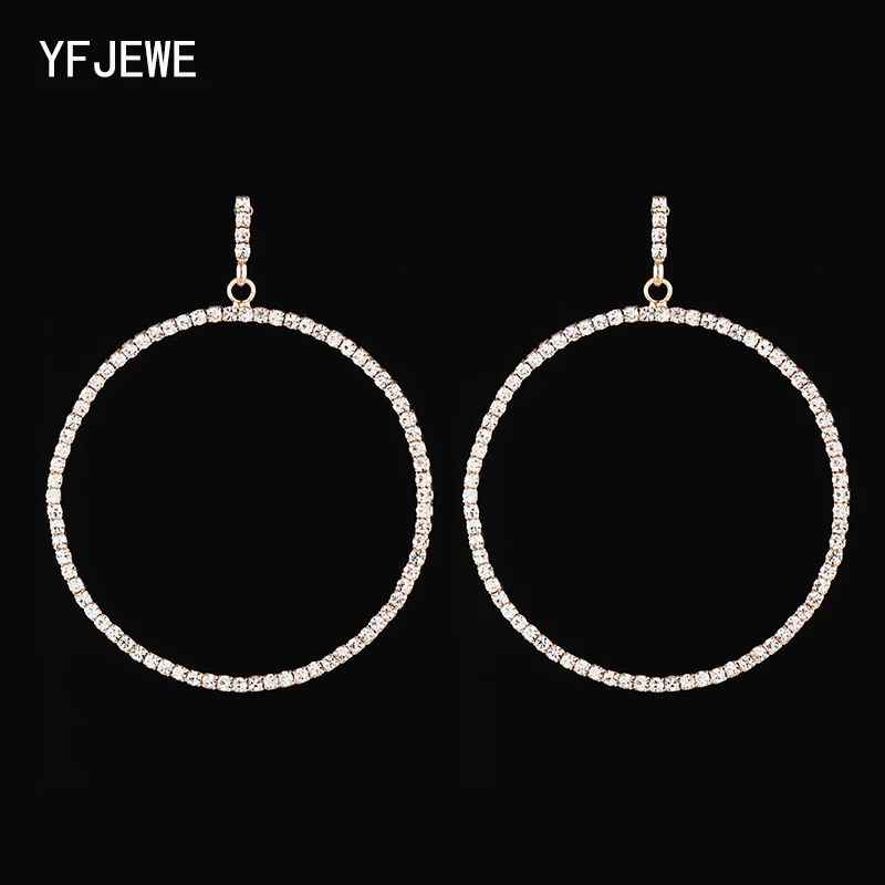 2019 Silver Color High Polished big round Earrings Paved with AAA Austrian Cubic Zirconia for Wedding Party Jewelry E626 image 5