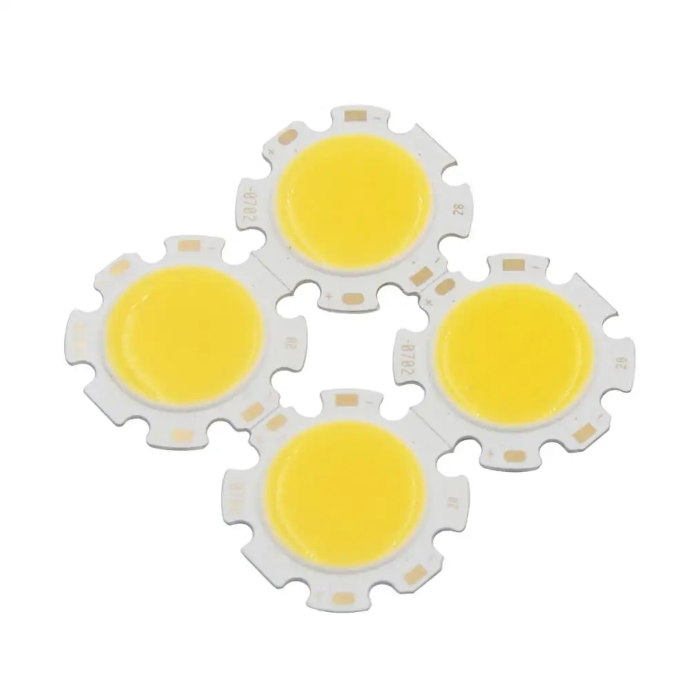 Ampoule LED ronde en aluminium COB, Module de Source de lumière 3W 5W 7W 10W 12W, puces à rabat pour projecteur, 28mm 20mm, 10 pièces/lot, offre