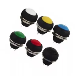 Wholesale 100pcs/lot PBS-33B 6 Color Black Red Green Yellow White Blue 12mm Waterproof Momentary Push button Switch Multi Color