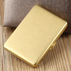 16 Cigarettes Mens Brass Pocket Cigarette Tobacco Storage Case Box Holder Metal