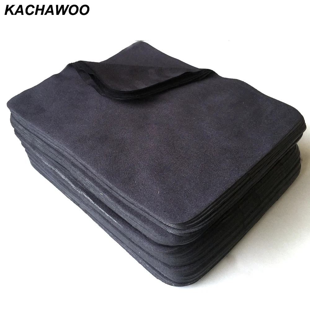 

Kachawoo 175mm X 145mm 100pcs Eyewear Accessories Black Microfiber Cleaning Cloth Suede Cleaning For Glasses Customize