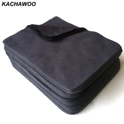 Kachawoo 175mm X 145mm 100pcs Eyewear Accessories Black Microfiber Cleaning Cloth Suede Cleaning For Glasses Customize