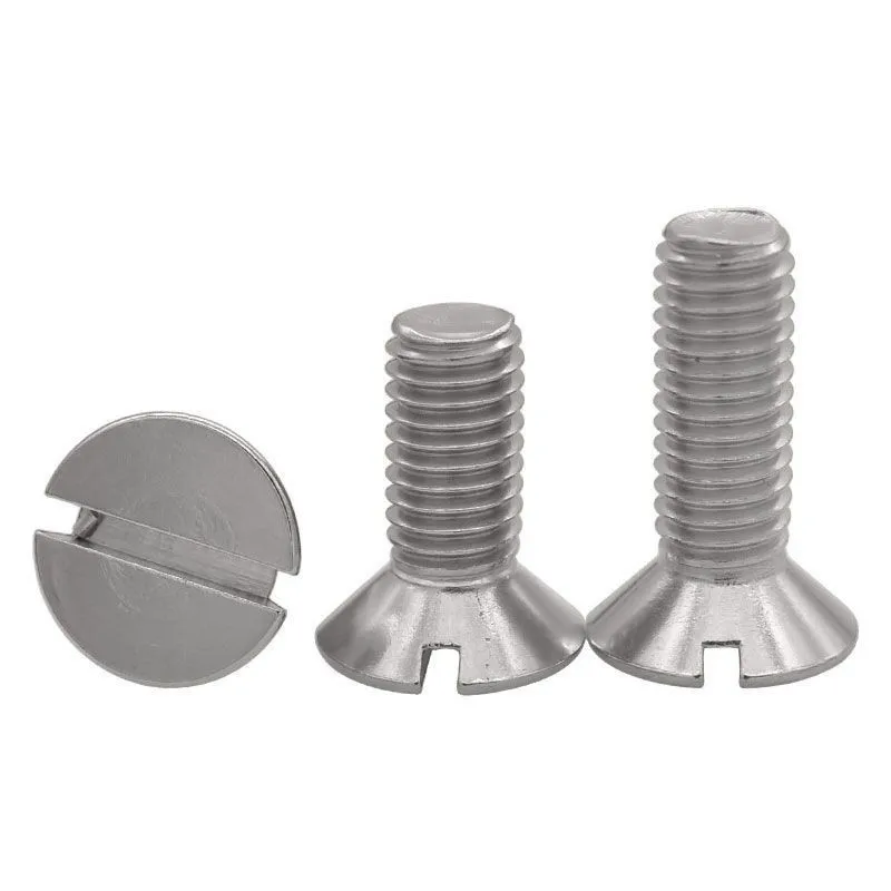

50pcs or 10pcs M1.6 M2 M2.5 M3 M4 M5 ISO2009 DIN963 GB68 304 Stainless Steel Slotted Flat Head Machine Screws