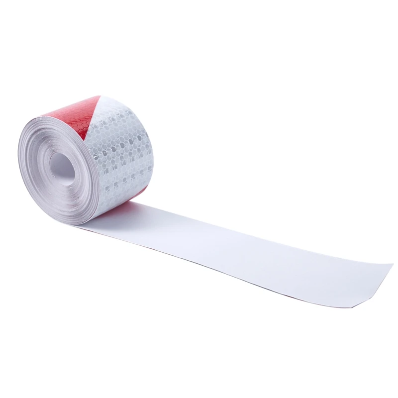 

10m x 5cm Safety Warning Tape Reflective Tape Self adhesive Tape Reflective Strip Traffic Reflective Stickers Color: red + whi