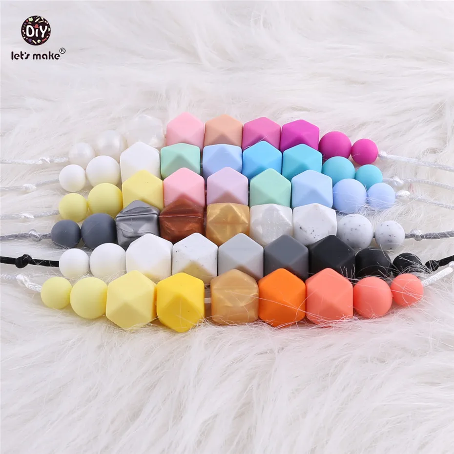 Let\'s Make 1PC Silicon Teether Food Grade Silicone Beads DIY Accessories Baby Products Bites Toys Baby Gifts Baby Teething Toys