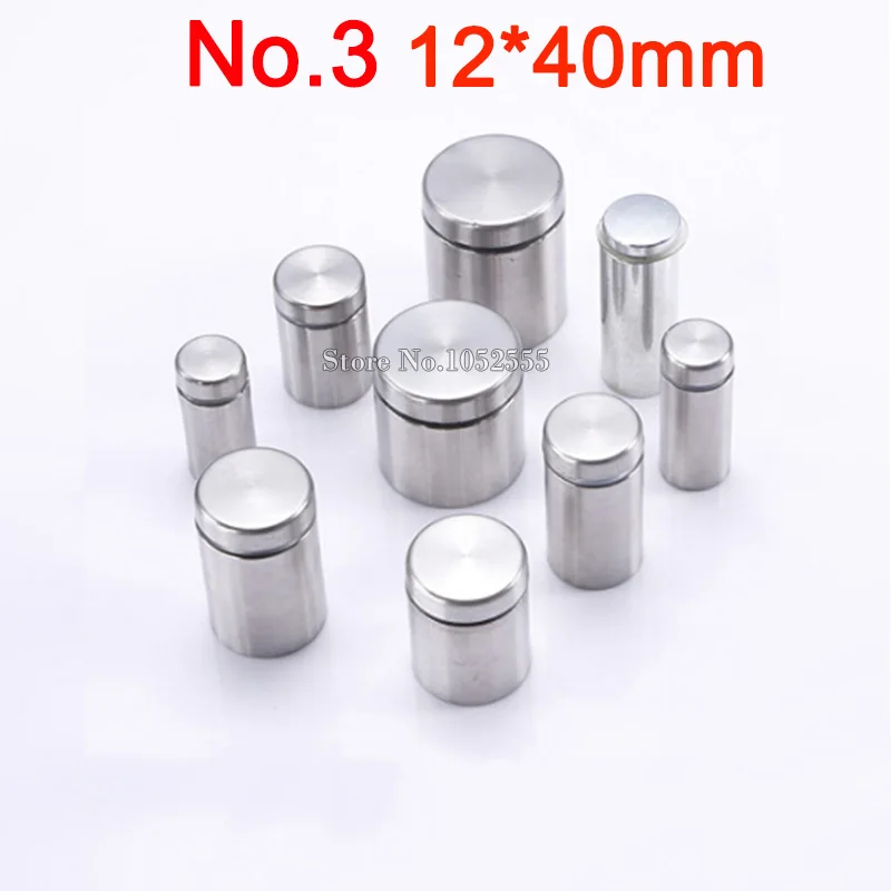 Express Shipping 200PCS 12*40mm Stainless Steel Hollow Advertisement Nails Screws Bolts Glass Standoff Pins Decorative Hardware