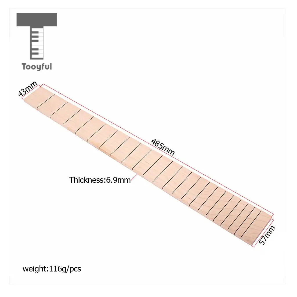 Tooyful Exquisite Maple Wood 22 Fret Electric Guitar Fingerboard Fretboard Luthier Tool Musical Instrument Parts