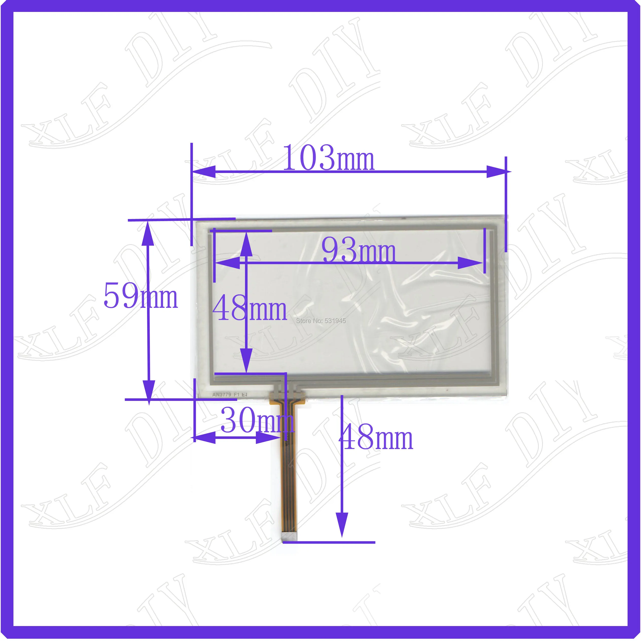 ZhiYuSun New  4nch TOUCH Screen panels  103mm*59mm  for GPS  or commercial use post 103*59