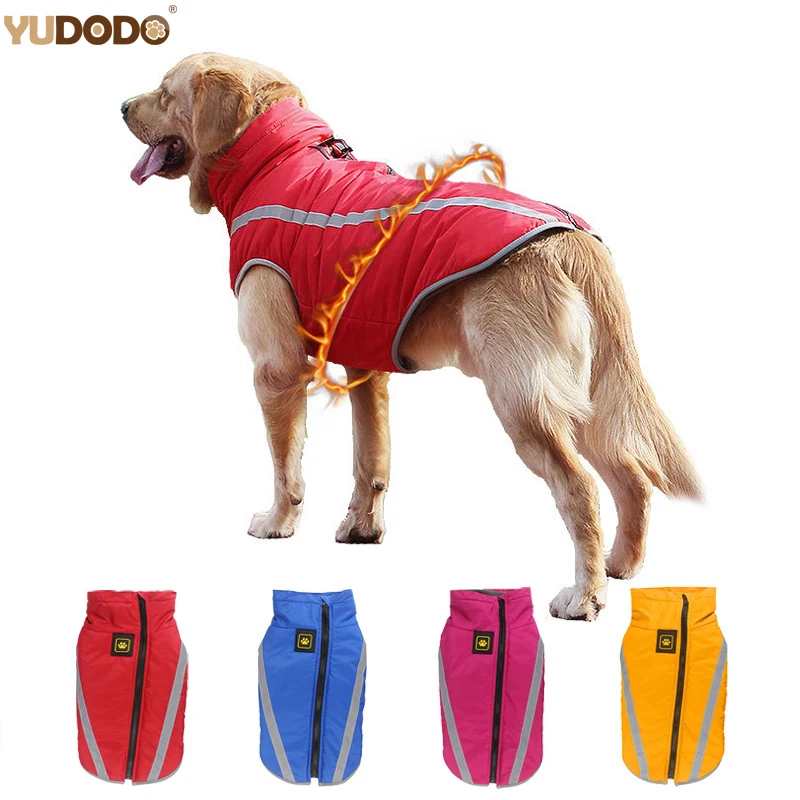 

XL-6XL Reflective Dog Coat Jackets Winter Waterproof Pet Clothing Warm Dog Vest Clothes For Medium Large Dogs Bulldog Labrador