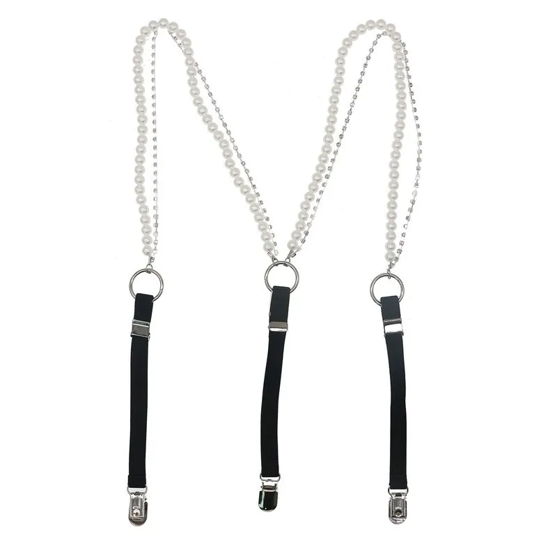 Ceinture de perles de style coréen, porte-jarretelles pour vêtements blancs doux, connexion de nœud papillon, accessoires créatifs, cadeau de mode, match de 2cm de largeur