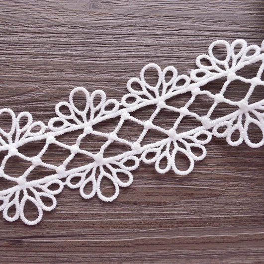 

19yards 4.8cm white water soluble lace trim lace fabric lace ribbons dress skirt Clothing DIY decoration sewing lace accessories