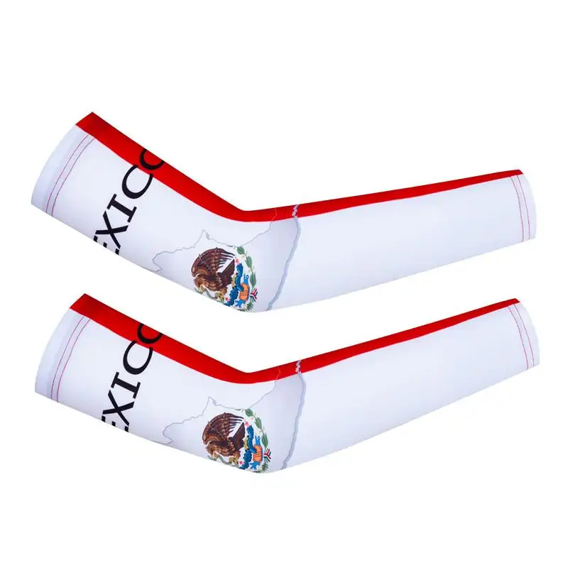 France UK Mexico Team Cycling Arm Warmers Racing Sport Arm Sleeve Mountain Bike Compression Arm Cover Running Cycling Cuff Cover