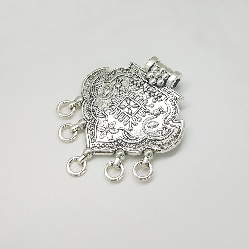 New Fashion 62*50mm 1pieces/bag Retro  Zinc Alloy Hearts Shape Connectors Pendant for Necklace Handmade Jewelry Accessories