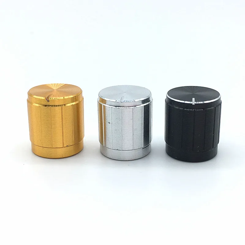 5pcs Black Silver Golden Aluminium Alloy Switch Caps 15x17mm Potentiometer knobs Encoder Switch Plum Shaft D Axis Half Shaft