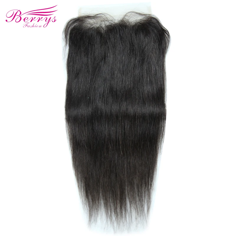 7x7 HD Closure Straight Brazilian Hair Pre pluncked Transparent Lace Closure Unprocessed Human Hair Extensions Berrys Fashion