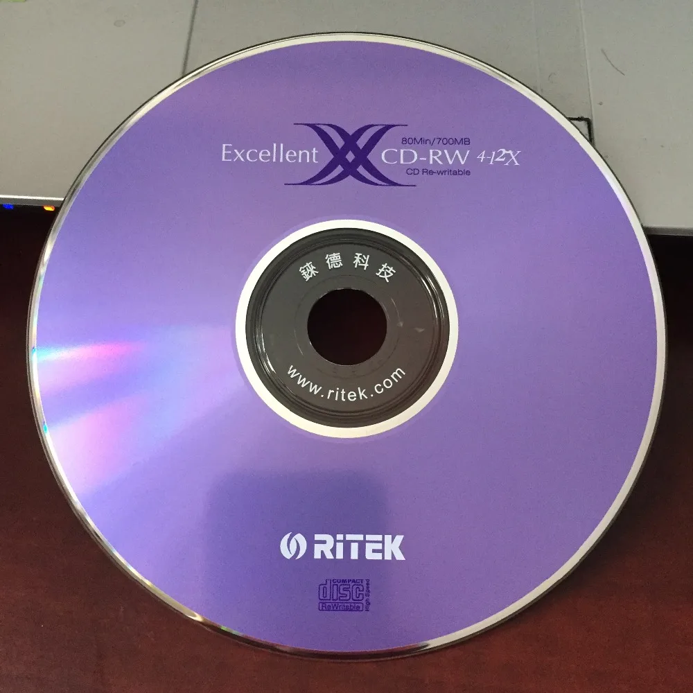 Wholesale 5 discs A+ X Blank Printed 4x-12x 700 MB CD-RW Disc