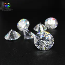 50pcs/lot 5A Quality 3.0~20mm Loose White Cubic Zirconia Stone 4mm 5mm 6mm Round Cut CZ Synthetic Gems For Jewelry