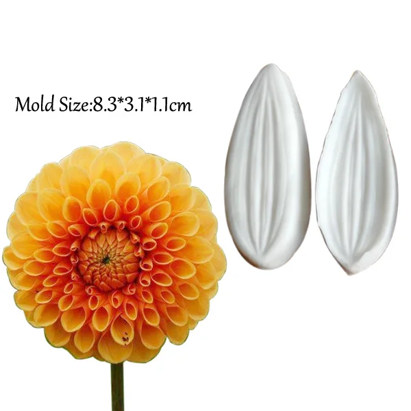 Dahlia Petal Veiner & Cutter Silicone Mold Fondant Mould Cake Decorating Tools Clay Gumpaste,Sugarcraft,Chocolate MoldCS272