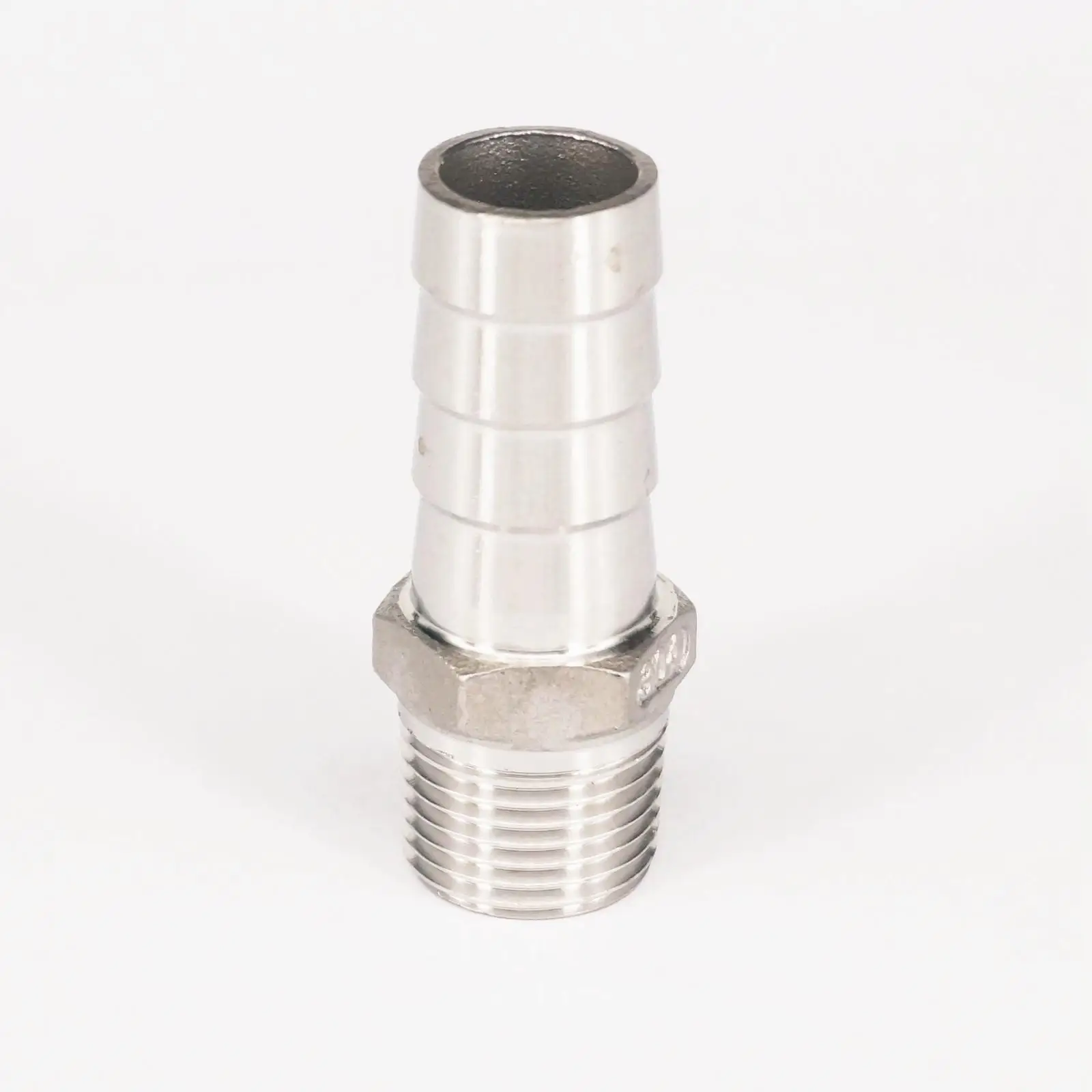 

3/8" BSPT Male x 15mm Hose Barbed 304 Stainless Steel Pipe Fitting Hose tail Connector 230 PSI