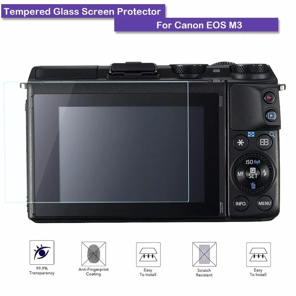 

9H Hardness Premium Tempered Real Glass LCD Screen Protector Shield Film For Digital Canon EOS M3 M10 100D G1X MarkI Accessories