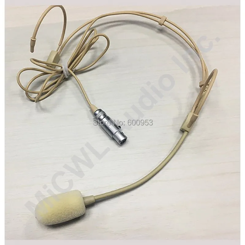 Micrófono de auriculares inalámbricos clásico para Samson AKG, Gemini, TA3F, mini XLR, 3 pines, micrófonos de actuación para escenario, color Beige, Mike