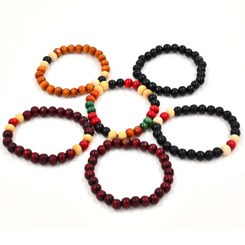 Wholesale 8mm Sandalwood Buddhist Buddha Meditation Prayer Handmade Beaded Women Men Bracelet Wooden Jewelry Yoga Bracelets